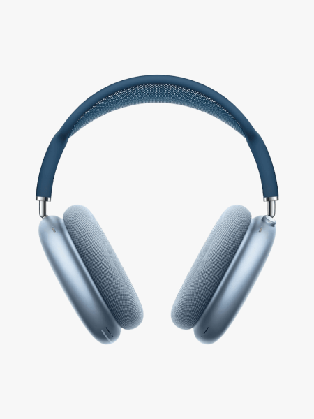 Apple AirPods Max in branded component on a light gray background